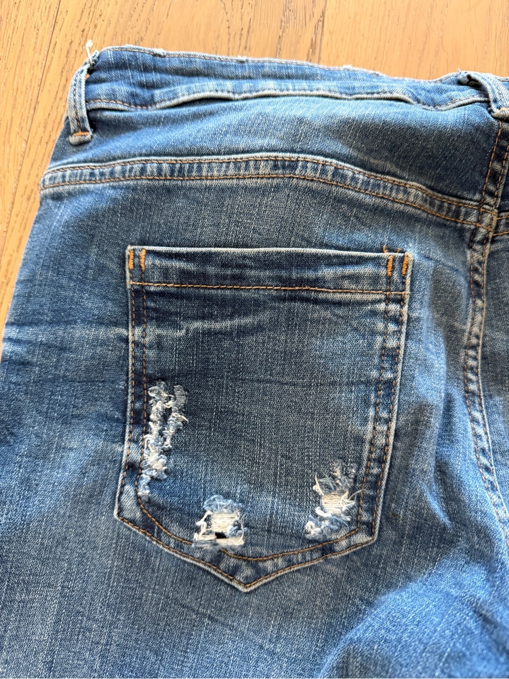 Zara Basic Denim Straight Ripped Jeans - Picture 5 of 6